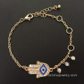 Evil Eye Rhinestone Bracelets Gold Plated Chain Bracelet